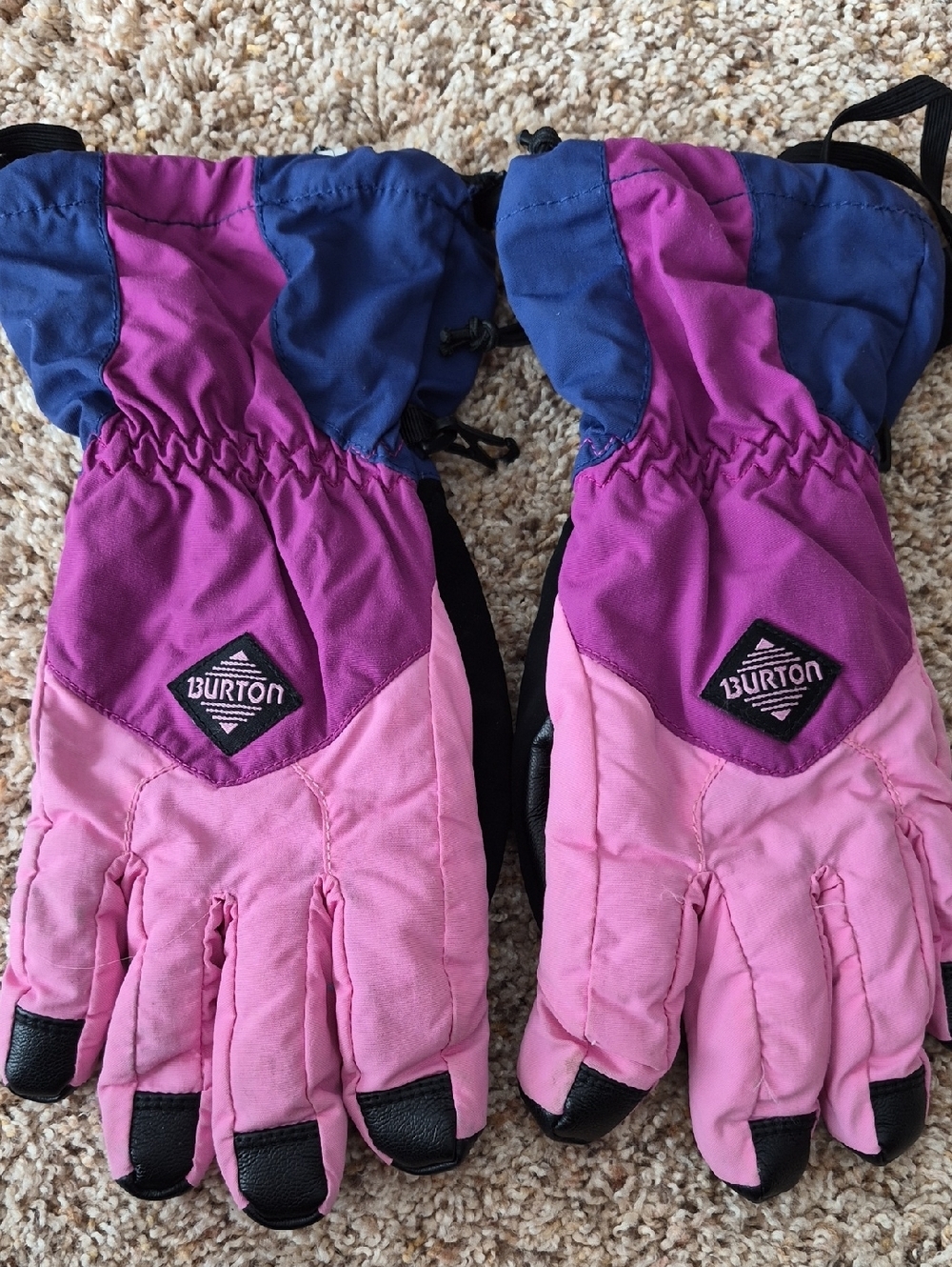 Burton Kids Pink, Light Pink & Purple Insulated Snow Gloves, Lg